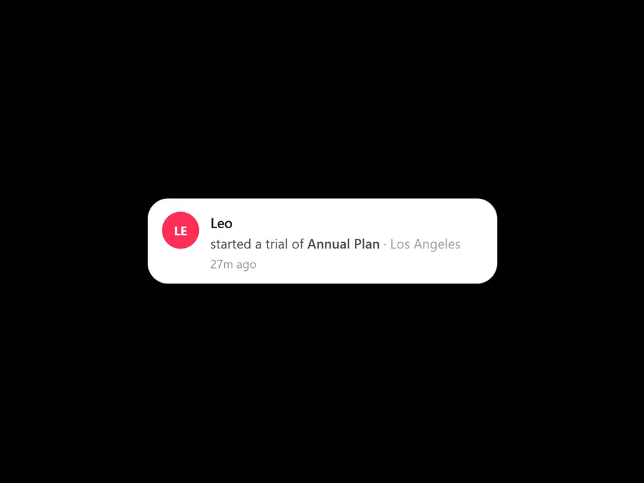 LivePurchaseFeed preview
